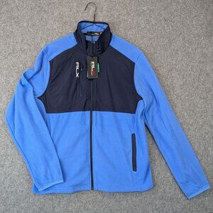 Rlx Ralph Lauren Blue & Navy Golf Performance Fleece Jacket Mens Medium New